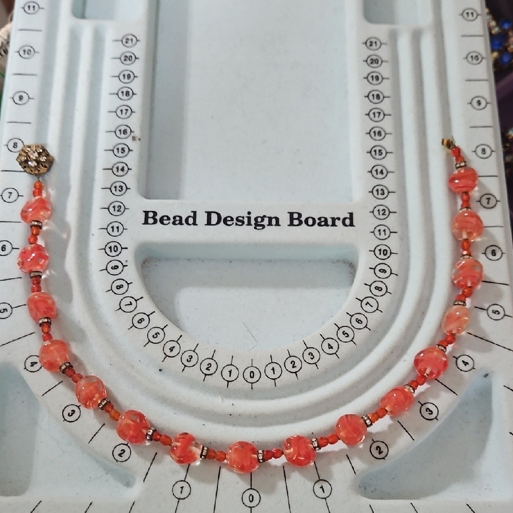 Miriam Haskell Elegant Murano Beaded Necklace with Rhinestone Accents - Picture 7 of 8